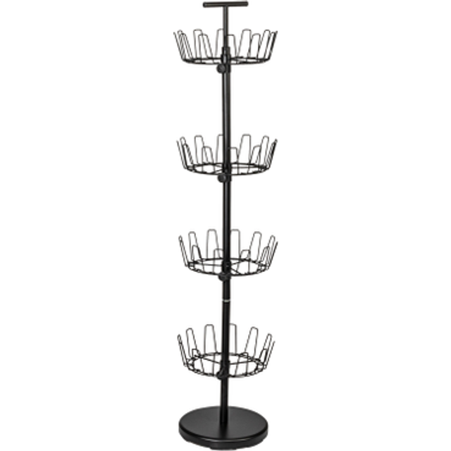 Household Essentials 4-Tier Shoe Storage Tree  Matte Black