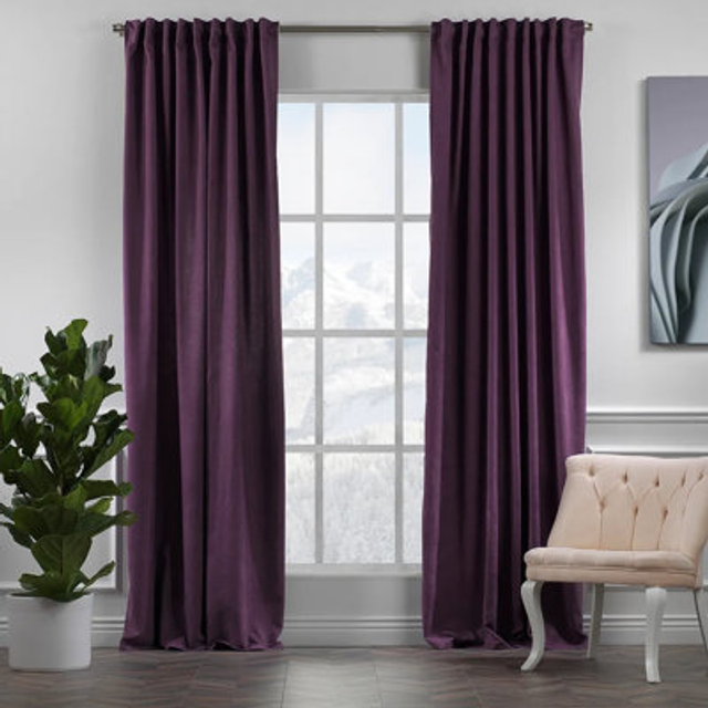 Extra Long & Extra Wide Decorative Curtain Single Panel - Purple (280cm Width x 375cm Drop)