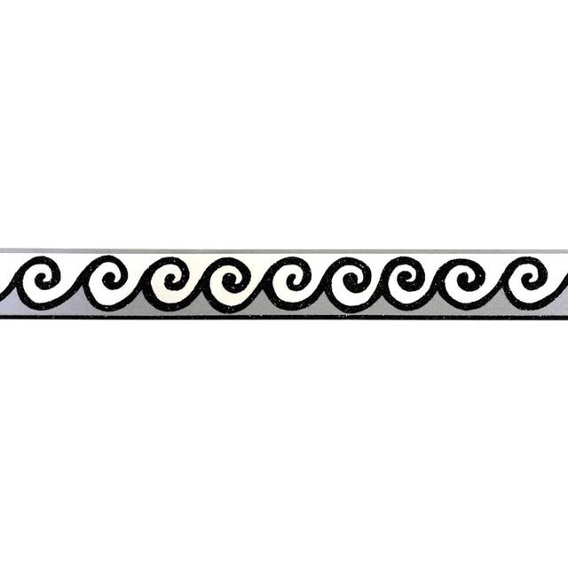AS Creation Glitter Swirl Wallpaper Border Black Grey White Textured Modern