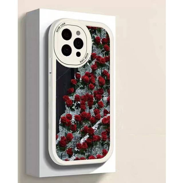 (E, iPhone13) iPhone Series Painted Rose Protective Phone Case