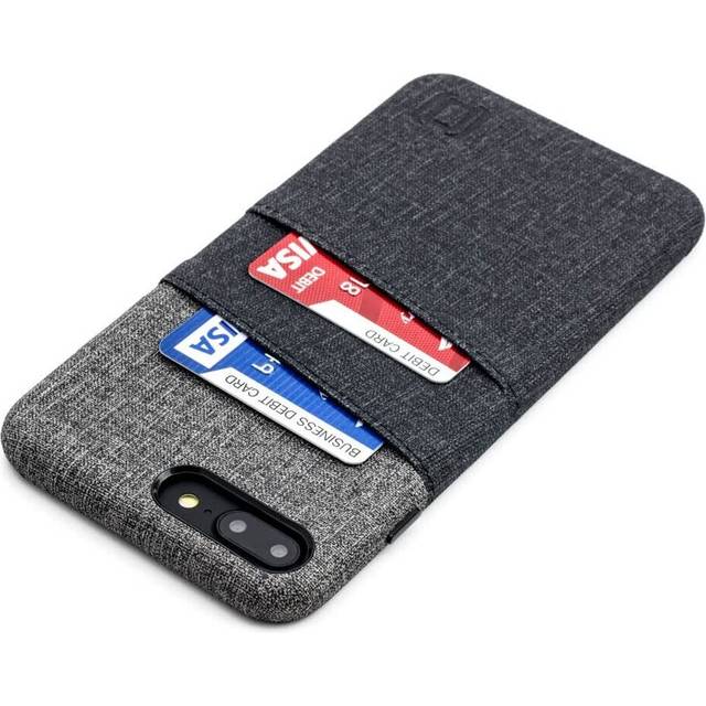 Dockem iPhone 8 Plus and iPhone 7 Plus Luxe Wallet Case - Slim Synthetic Leather Card Case with Canvas Twill Style Finish & 2 Credit Card Holder Slots