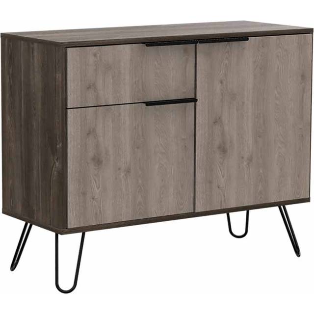 Nevada small sideboard with 2 doors and 1 drawer - Smoked oak - Brown