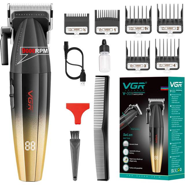 VGR 003 Fresh Fade Hair Clipper Professional Hair Trimmer CordCordless Rechargeable Hair Cutting Tools with LED Display