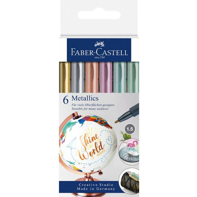 Faber-castell 6 multicoloured metallics markers - 16 07 06