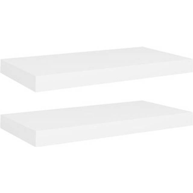 vidaXL Floating Wall Shelves 2 pcs White 50x23x3.8 cm MDF