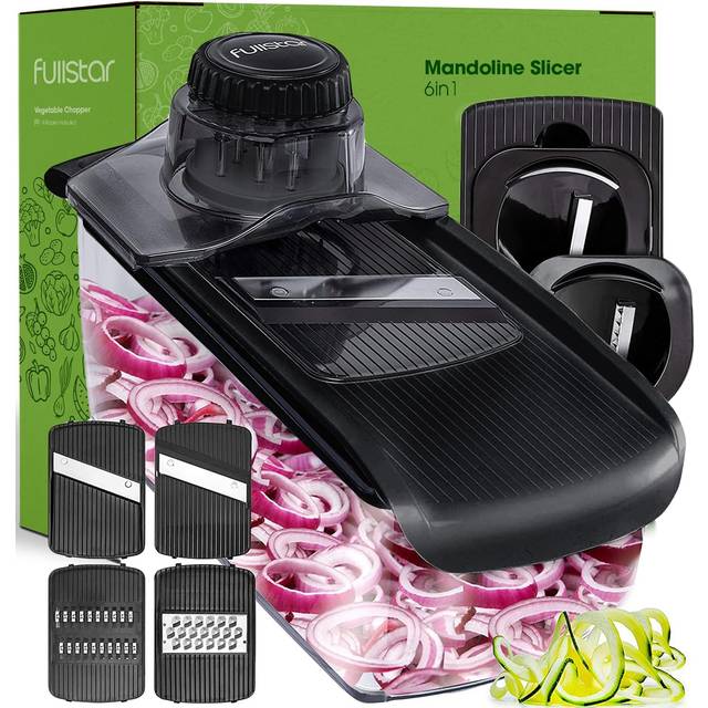 Mandoline Slicer Professional Vegetable Slicer Spiralizer - 6-in-1 Kitchen Mandolin Slicer - Potato Slicer Food Slicer Cheese V Slicer - Salad Cabbage