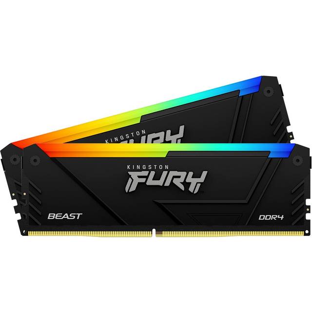 Kingston FURY Beast RGB - DDR4 - sats - 16 GB: 2 x 8 GB - DIMM 288-pin - 1800 MHz / PC4-28800 - CL17 - 1.35 V - ej buffrad - icke ECC - svart