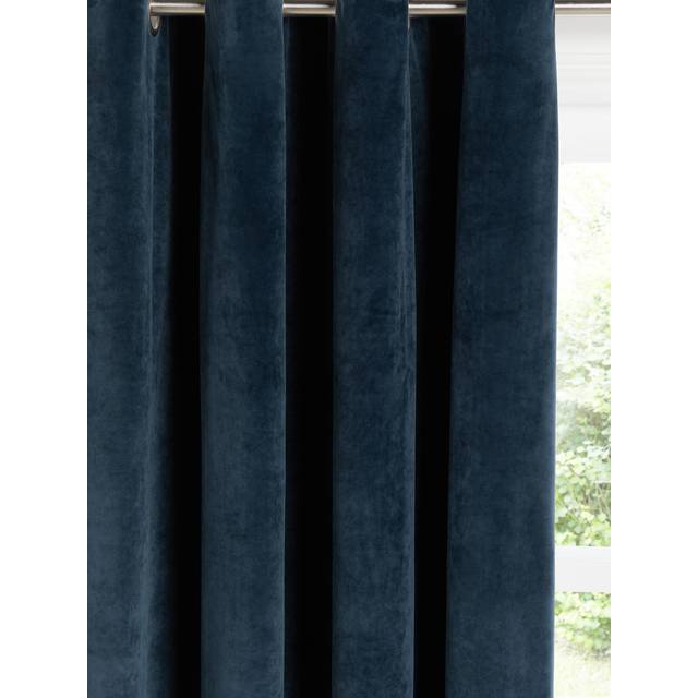John Lewis Velvet Pair Lined Eyelet Curtains