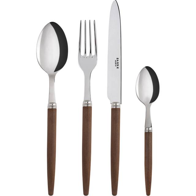 Sabre Paris - Jonc / 24 Pieces Cutlery Set / Dark Wood - Bestickset