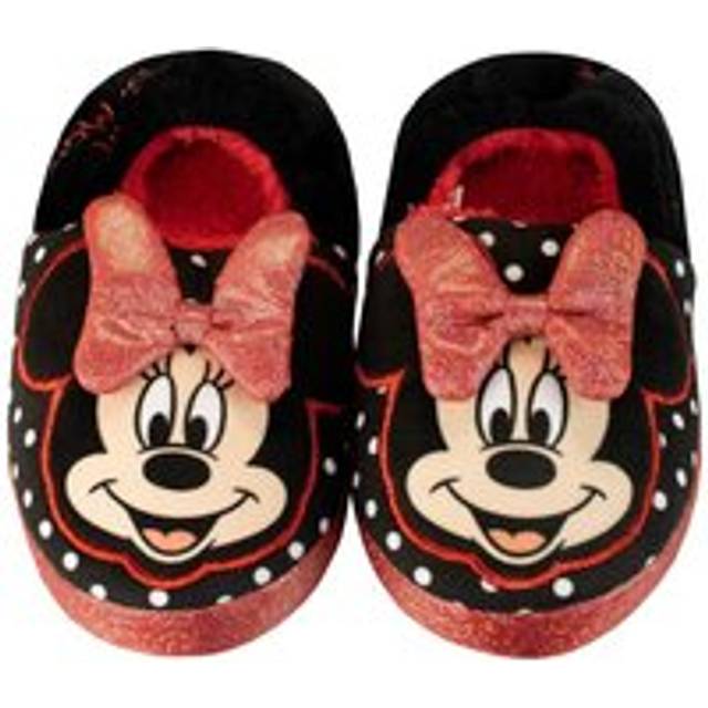 Disney minnie mouse slippers kids girls uk shoe size 5-10 slip on shoes indoor