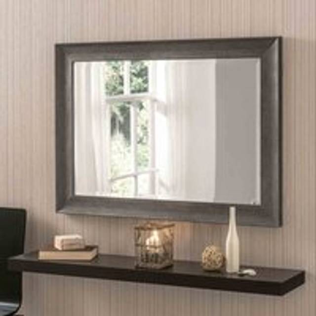 Yearn Mirrors Yearn Rustic Dark Grey Framed Mirror 117X91Cm, Grey