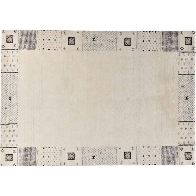 Hand Hooked Wool Beige Rug - Cream (Rectangular 120 x 180cm)