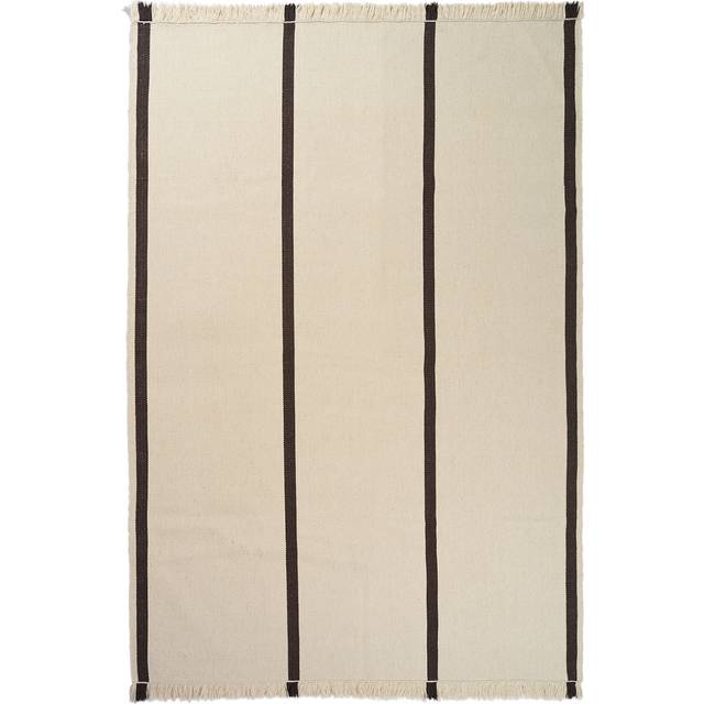 Ferm Living - Calm Kelim Rug - Mattor - 140 x 200 - Off-white/Coffee - W140 x D1 x H200 cm