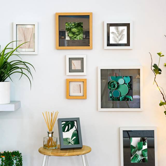 Nicola Spring - Picture Mounts Frames - Photo - Grey (15cm H x 15cm W x 0.5cm D)