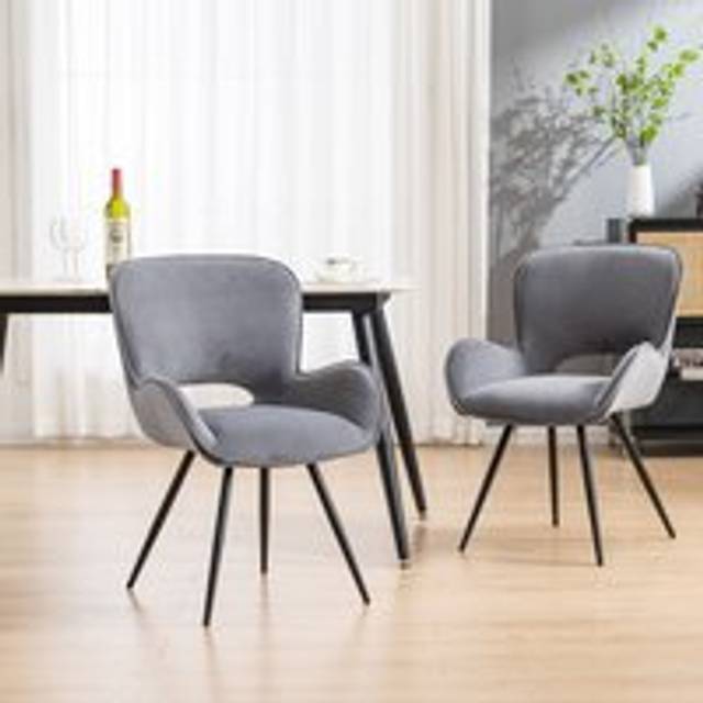 More4Homes Lily Velvet Bar Stool Padded Seat Metal Legs (grey), Grey