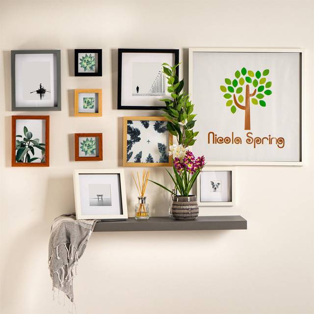 Nicola Spring - 3D Box Photo Frames - Mount - White (22.5cm H x 22.5cm W x 3.5cm D)