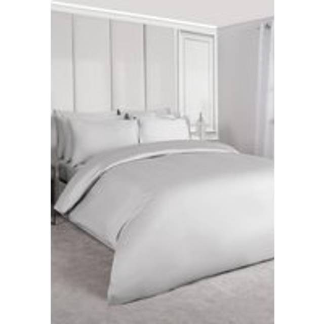 Highams 220 Thread Count Hotel Luxury Premium Quality Cotton Soft Duvet Cover - Silver / Single / 400 - Grey