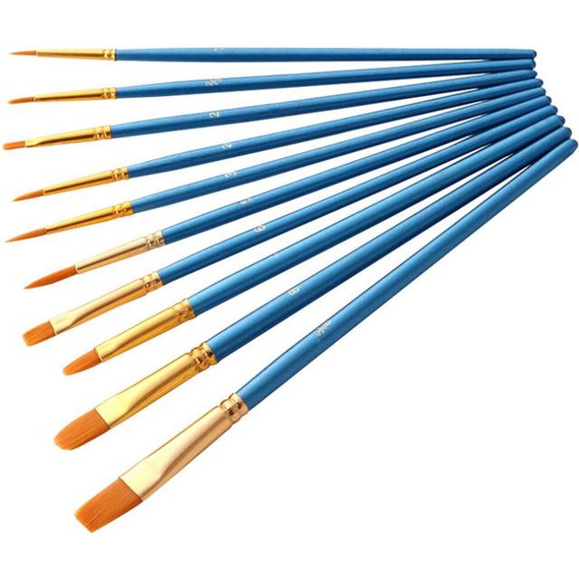 Artist Nylon Paint Brush Professional Watercolor Acrylic Wooden Handle Painting Brushes Art Supplies Stationer