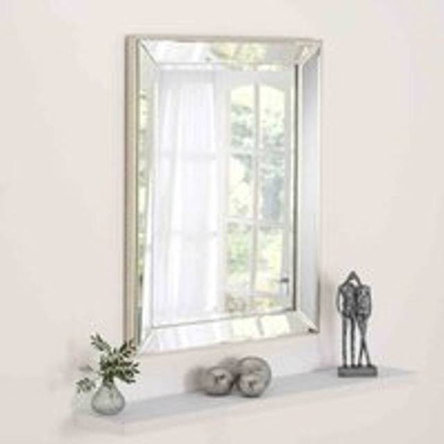 Bevelled Tray Rectangle mirror 92x117cm - Silver - One Size