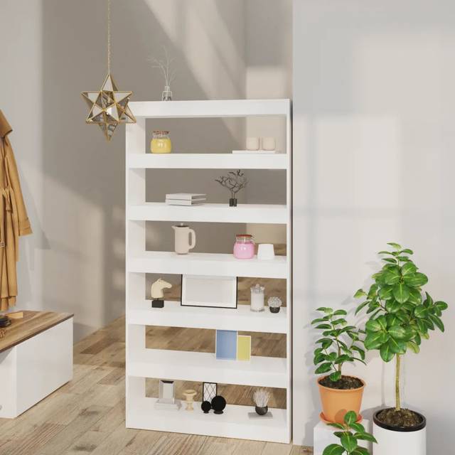Garneta Etagere Bookcase - White ((4 Shelves) 199.5cmH x 60cmW x 30cmD)
