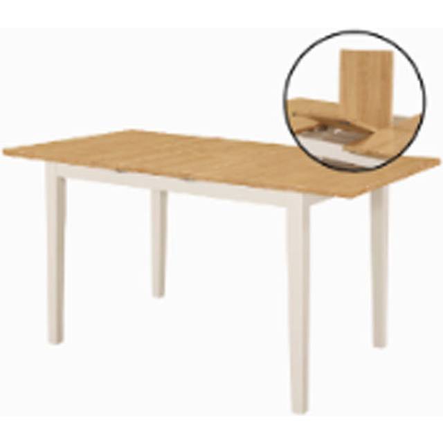 Alissah Solid Wood Farmhouse Extendable Dining Table Set with x4 Whitley Dining Chairs - Oak (4)