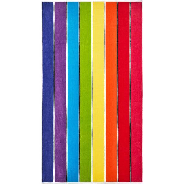 Rainbow Stripe Beach Towel - 100% Cotton - Multi - One Size