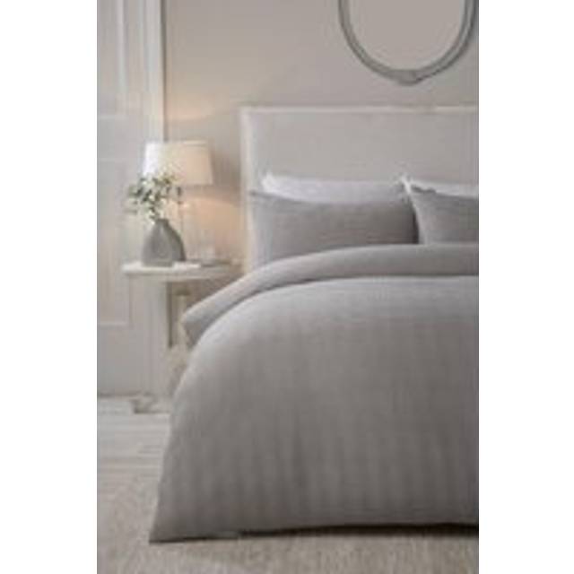 Lindly Waffle Duvet Cover Set - Silver - Super King Size - Serene