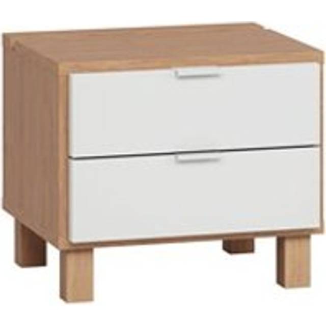 Vox Simple Customisable Bedside Table with Drawers - Oak Effect