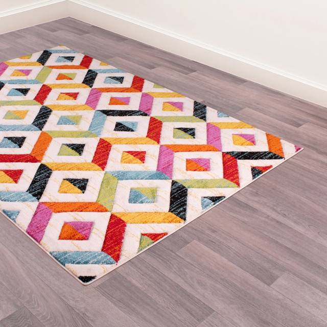 (66x230cm (2'5''x7'7'') Runner) Spectra Carved Sarasota Bright Multi Coloured Rug