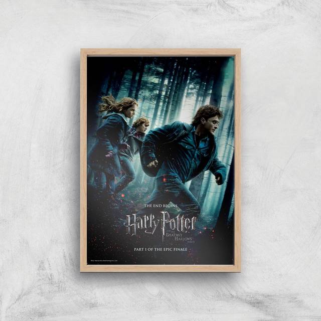 Harry Potter and the Deathly Hallows Part 1 Giclee Art Print - A2 - Wooden Frame - Multi