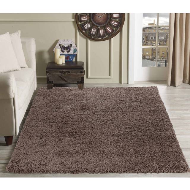 Modern Elegant Soft Shaggy Rug for Living Rooms - Stylish Area Rugs - Beige - 60cm x 110cm