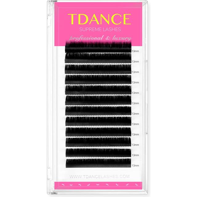 TDANCE Premium C Curl 10mm Semi Permanent Individual Eyelash Extensions 0.15mm Thickness False Mink Silk Classic Lashes Extensions Professional Salon