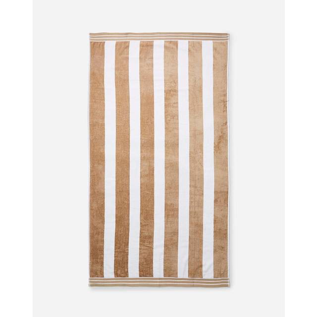 Allure XL Cabana Stripe 100% Cotton Beach Towel - Natural
