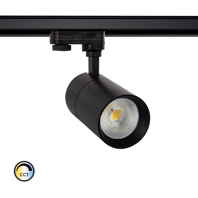 Three Circuit 30W Colour Selectable CCT Dimmable LED Track Light New Mallet - Black
