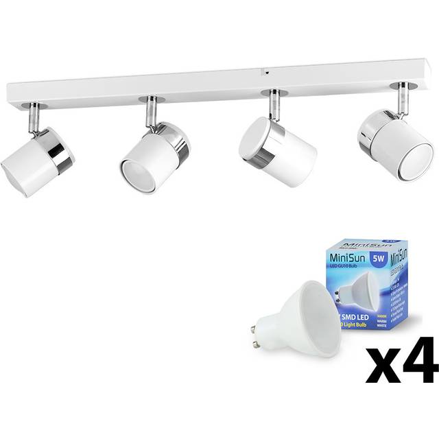 Rosie 4 Light LED Ceiling Spotlight - White (14cm H X 54cm W X 6cm D)