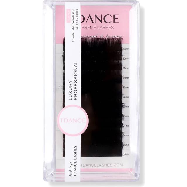 TDANCE Premium DD Curl 0.05mm Thickness Semi Permanent Individual Eyelash Extensions Silk Volume Lashes Professional Salon Use Mixed 20-25mm Length In