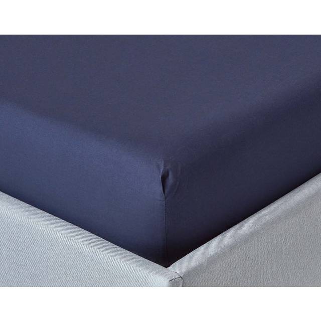 Homescapes 100% Egyptian Cotton 200 TC Super King Fitted Sheet, 30 cm Deep, Navy Blue, Elasticated, Machine Washable, Hypoallergenic