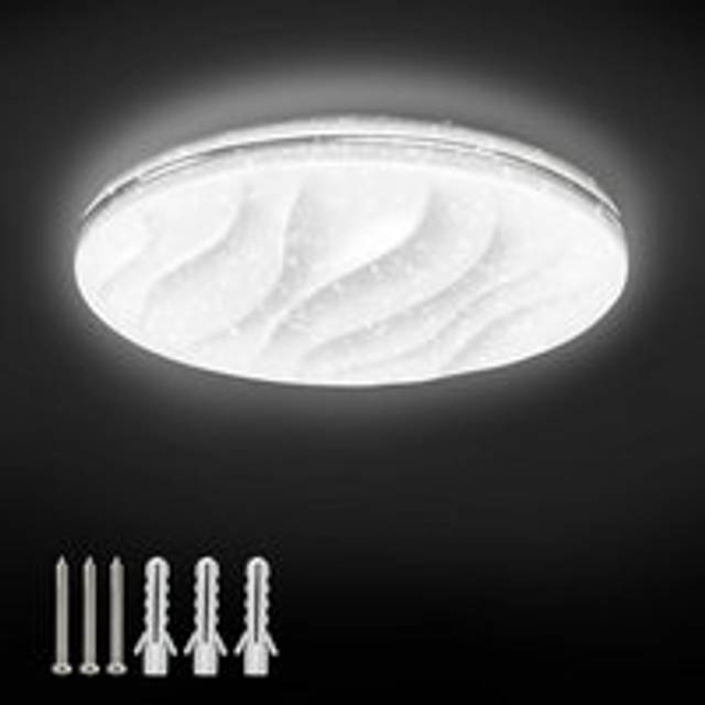 Extrastar 18W Led Integrated Flush Light Ceiling Light Cold White 33Cm, White