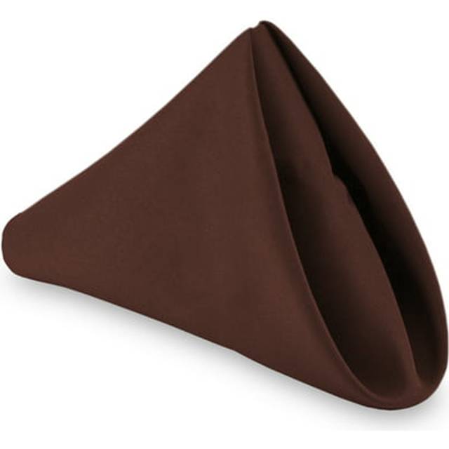 Lann's Linens - 1 Dozen 20 Oversized Cloth Dinner Table Napkins - Machine Washable Restaurant/Wedding/Hotel Quality Polyester Fabric - Chocolate Brown