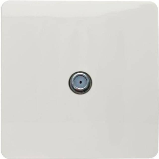 Trendi 1 Gang Artistic Modern Glossy Screwless Television Satellite Socket in White - ART-SATWH