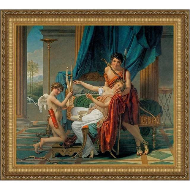 Sappho And Phaon Framed Canvas Replica Painting: Medium
