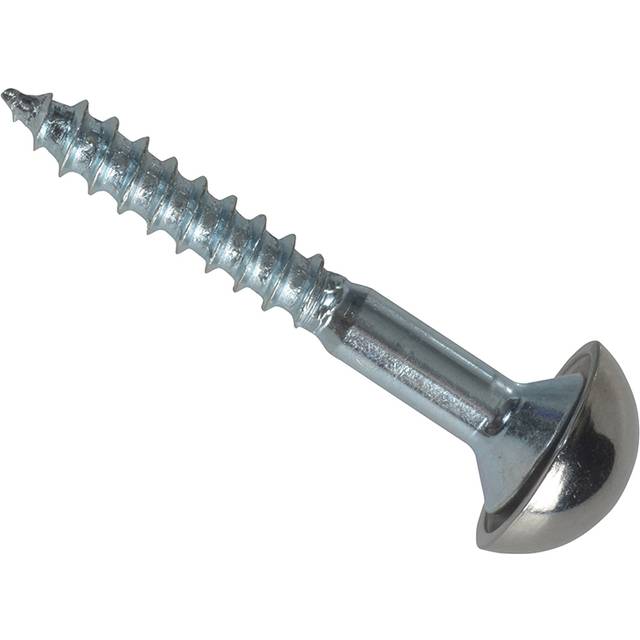 Forge FPMS1148 Mirror Screw Chrome Domed Top Slotted ZP 1.1 / 4in x 8 Forge Pack of 8