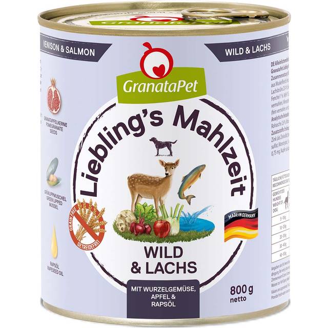 GranataPet Liebling's Mahlzeit 6 x 800 g - Vilt & lax med rotfrukt, fänkål, äpple & rapsolja