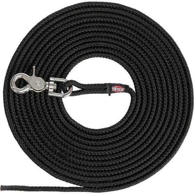 Tracking dog leash, trigger snap hook, round Trixie - Noir