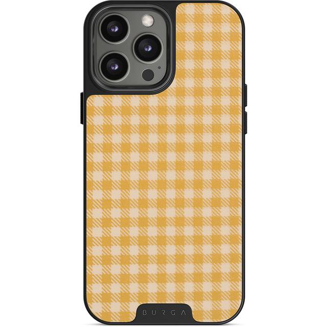 Tuscan Sun - Yellow Plaid iPhone 14 Pro Max Case, Elite Dark (MagSafe) / Gunmetal