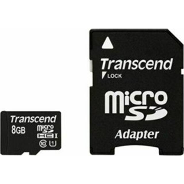 Transcend Premium - Flash-minneskort (adapter, microSDHC till SD inkluderad) - 8 GB - UHS Class 1 / Class10 - 300x - microSDHC UHS-I