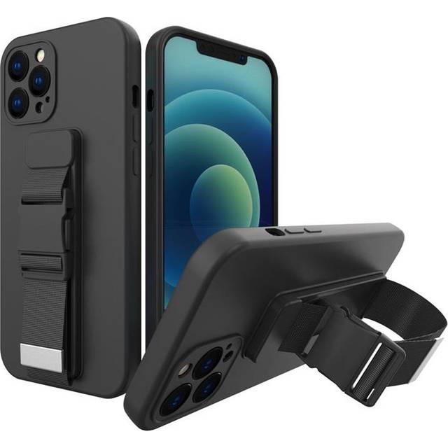 Rope Gel Airbag Skal Med Lanyard iPhone XS Max - Svart