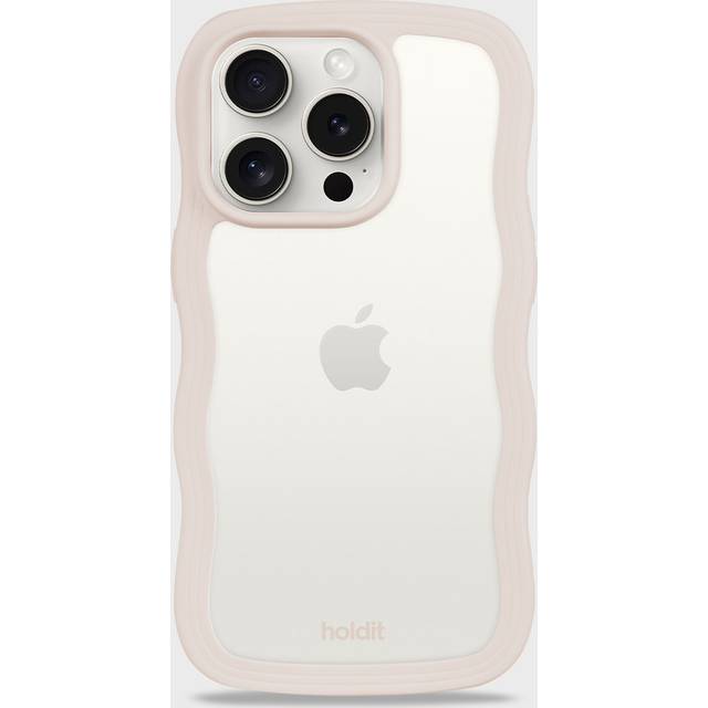 Holdit Telefonskal Wavy iPhone 14 Pro Max - Beige/Transparent