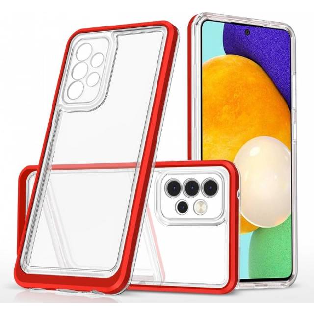Galaxy A33 5G Skal Clear 3in1 Frame Gel - RÃ¶d