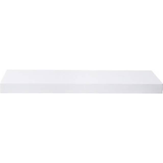 High Gloss Floating Shelf Storage Display Unit Wall Mounted bookcases Unit White 90 cm - Woltu